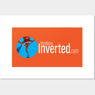 We Were Inverted Logo | Blue Circle | White Text Posters and Art